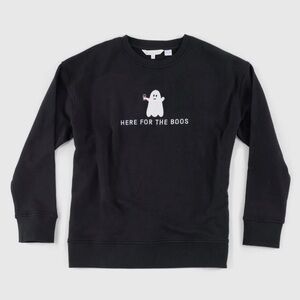 Shiraleah Black Crewneck with Ghost Graphic